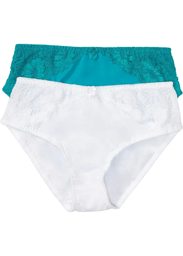 Lot de 2 slips Maxi avec dentelle, bonprix