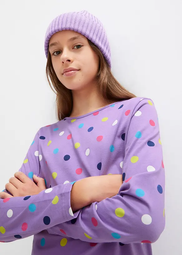 Lot de 3 T-shirts manches longues 100% coton, bonprix