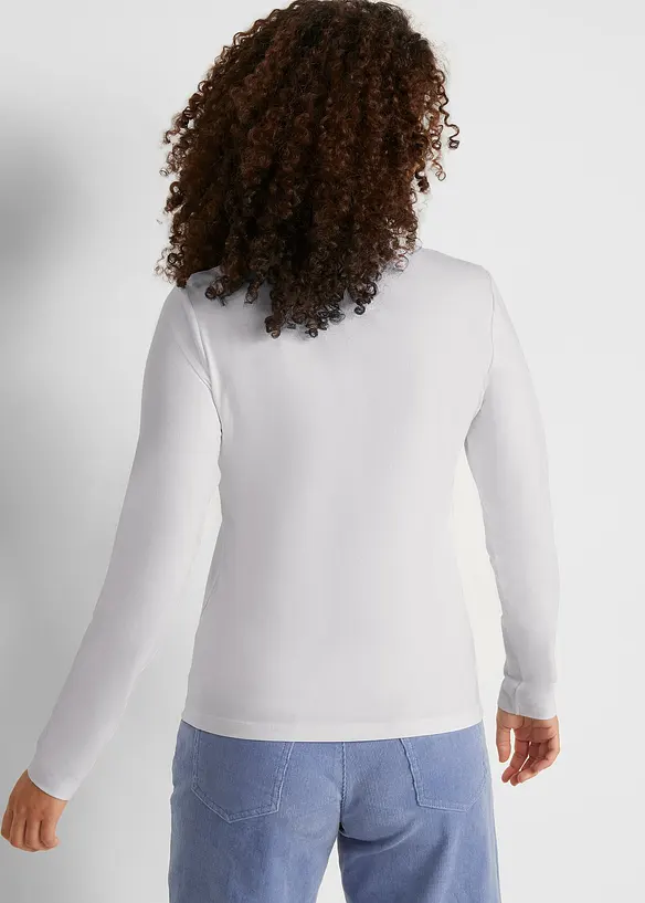 Lot de 2 T-shirts manches longues en coton extensible, bonprix