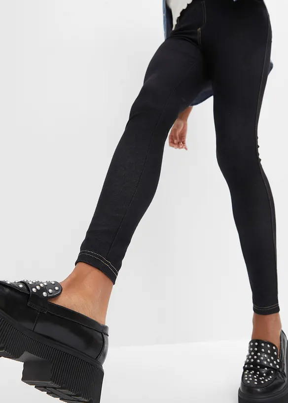 Legging aspect jean en coton mélangé, bonprix