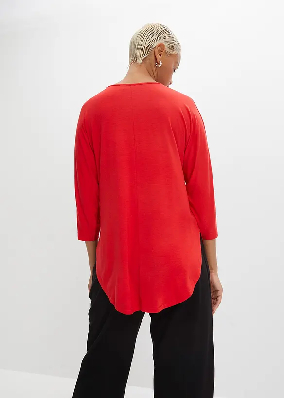 T-shirt manches 3/4 en viscose et élasthanne, bonprix