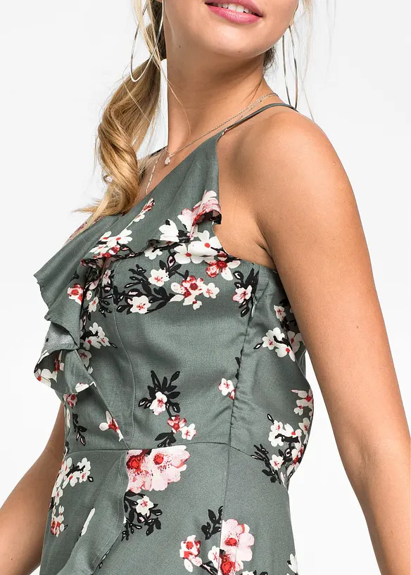 Robe à bretelles et volants, bonprix