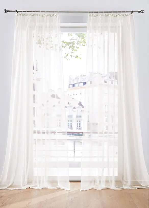 Lot de 2 voilages unis, bonprix