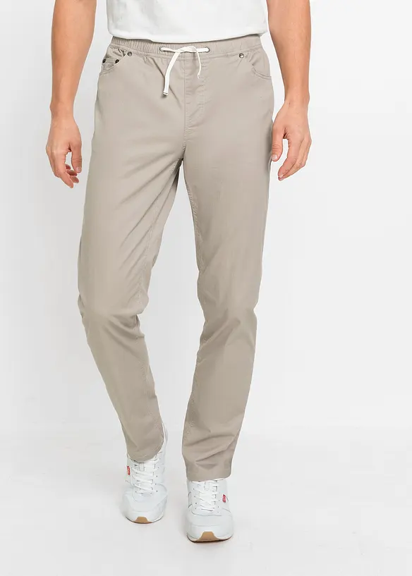 Pantalon droit extensible taille élastiquée, regular, bonprix