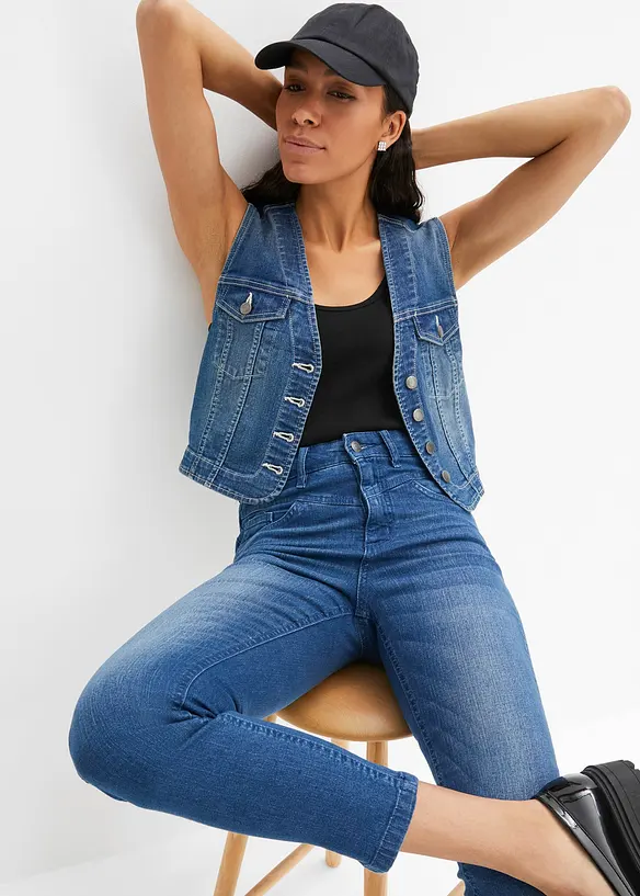 Jean skinny taille haute, cropped, bonprix