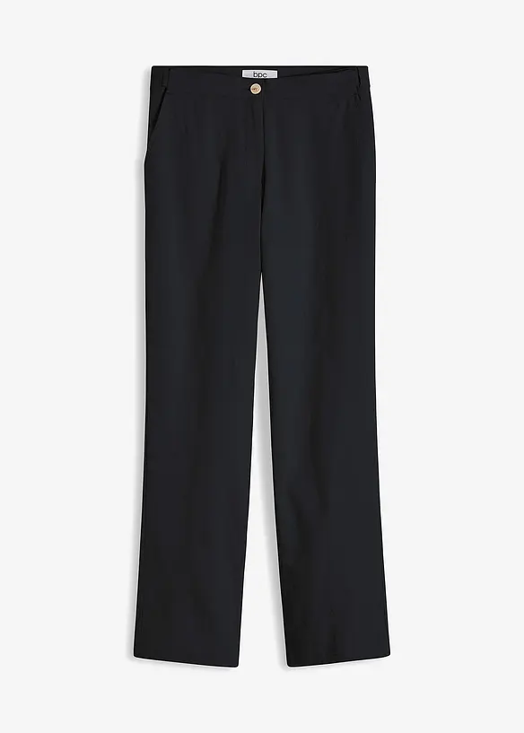 Pantalon taille haute en lin et viscose, bonprix