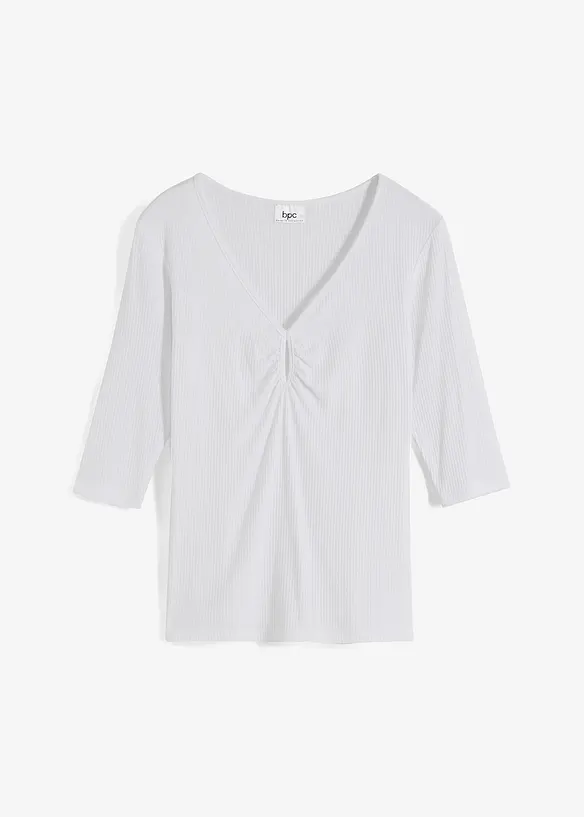 T-shirt côtelé en viscose douce, bonprix