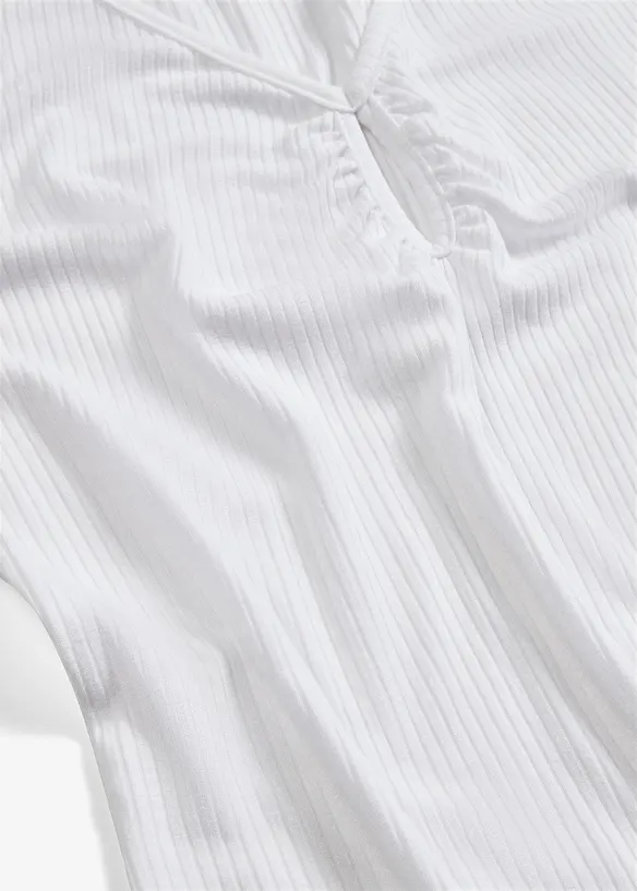 T-shirt côtelé en viscose douce, bonprix