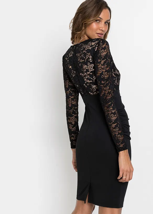 Robe courte avec dentelle, bonprix