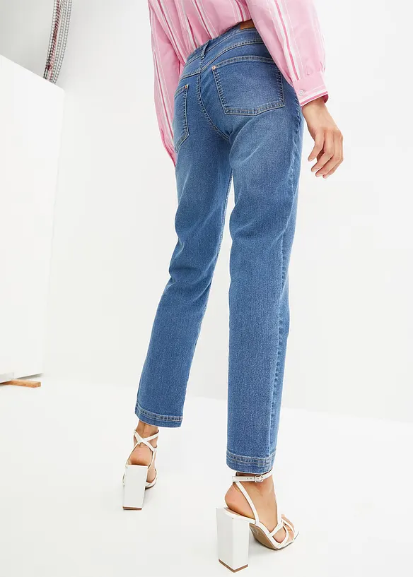 Jean droit taille mi-haute, extensible, bonprix