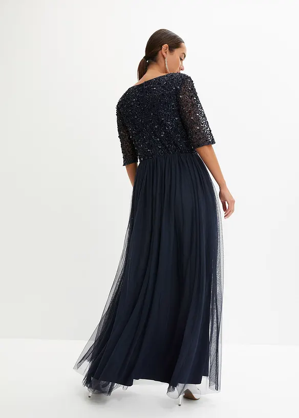 Robe longue avec haut brodé de sequins, bonprix