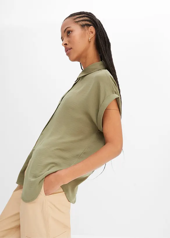 Chemisier manches courtes avec polyester recyclé, bonprix