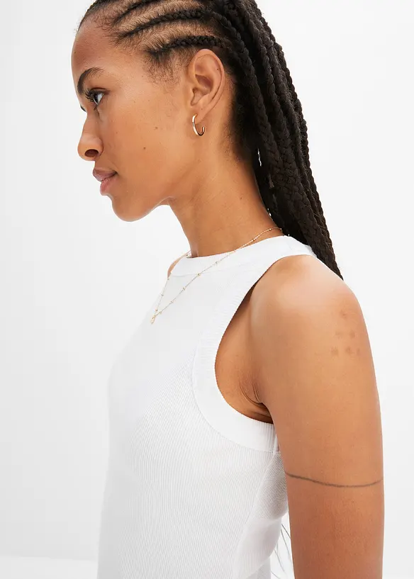 Débardeur côtelé 100% coton, bonprix