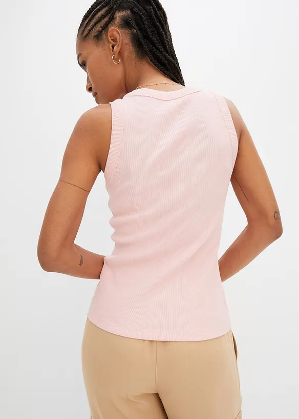 Débardeur côtelé 100% coton, bonprix