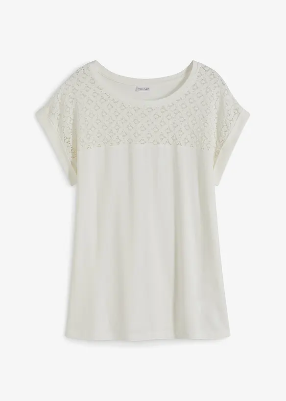 T-shirt avec dentelle, bonprix