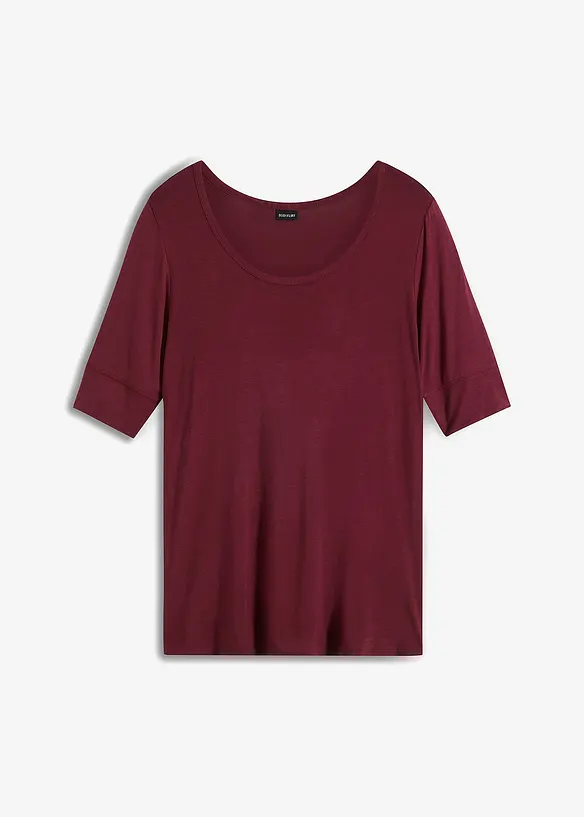 T-shirt à col rond en viscose douce, bonprix