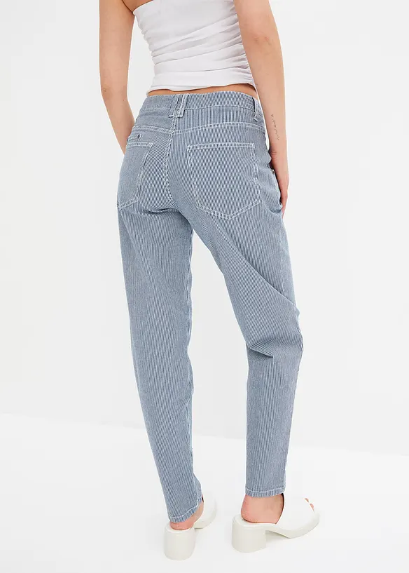Jean barrel, taille mi-haute, rayé, bonprix