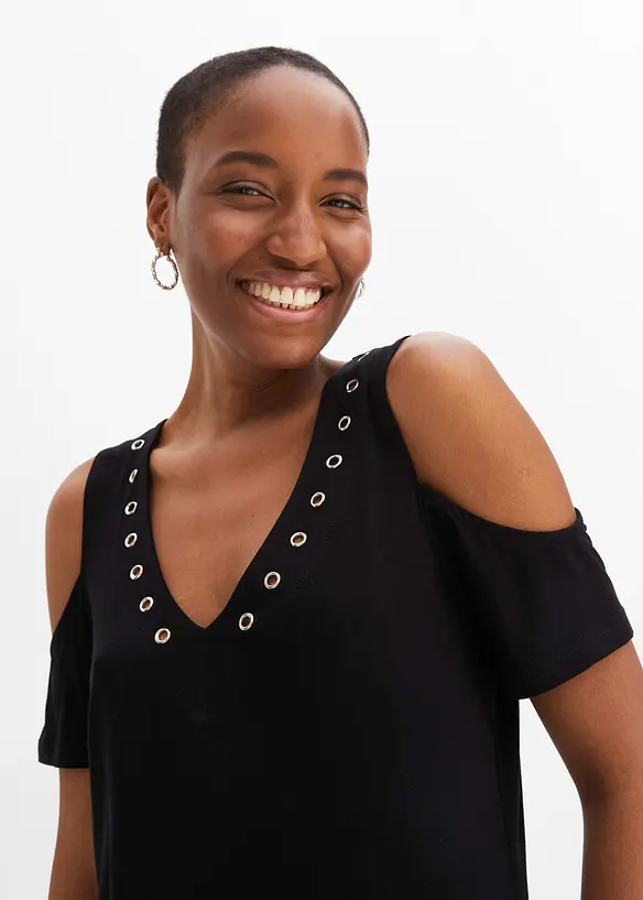 T-shirt épaules dénudées avec des œillets, bonprix