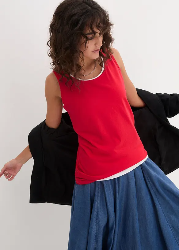 Lot de 5 débardeurs longs 100% coton, bonprix