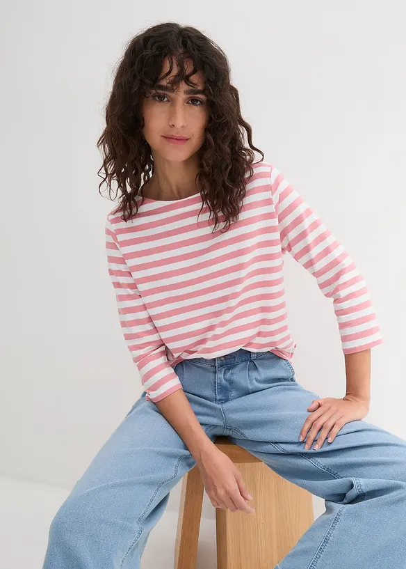 T-shirt à encolure bateau, bonprix