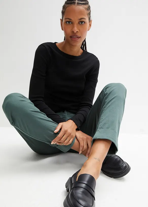 Pantalon chino en coton, longueur chevilles, bonprix