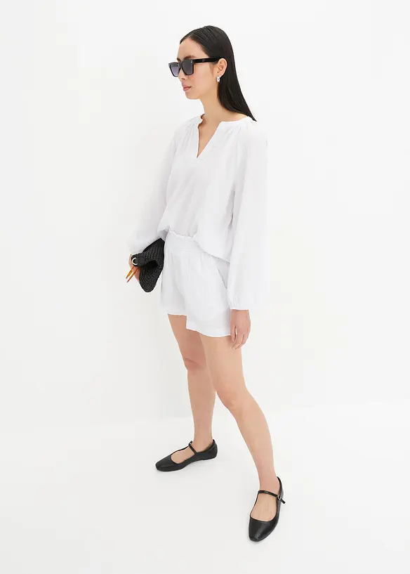 Blouse oversize en gaze de coton, bonprix