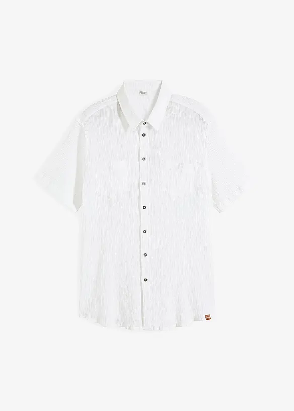 Chemise manches courtes 100% coton, aspect froissé, bonprix