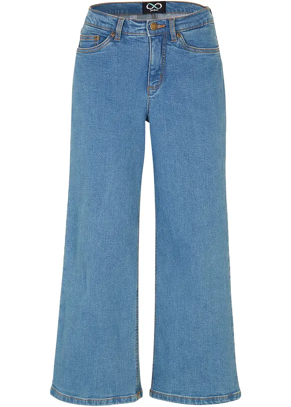 Jean large, taille mi-haute, raccourci, bonprix