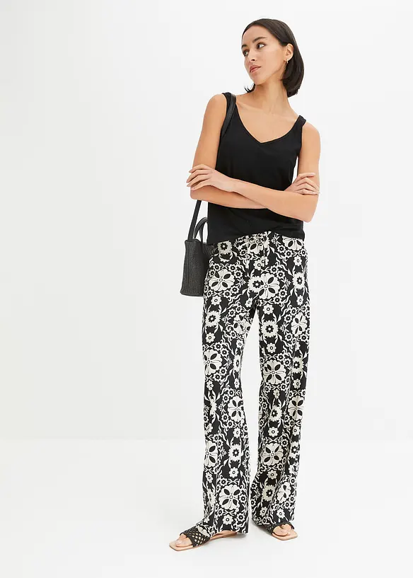 Pantalon imprimé, taille élastiquée, bonprix