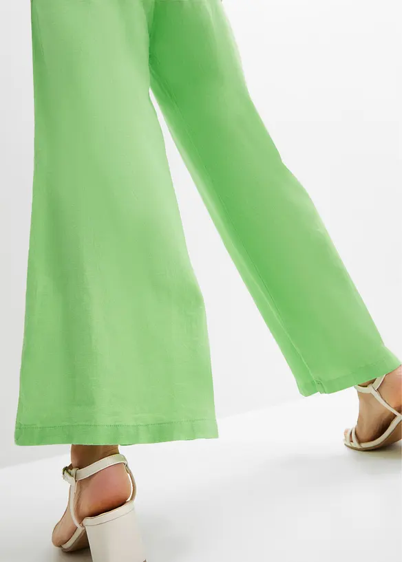 Pantalon large et léger en lin mélangé, bonprix