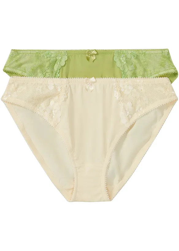 Lot de 2 slips avec dentelle, bonprix