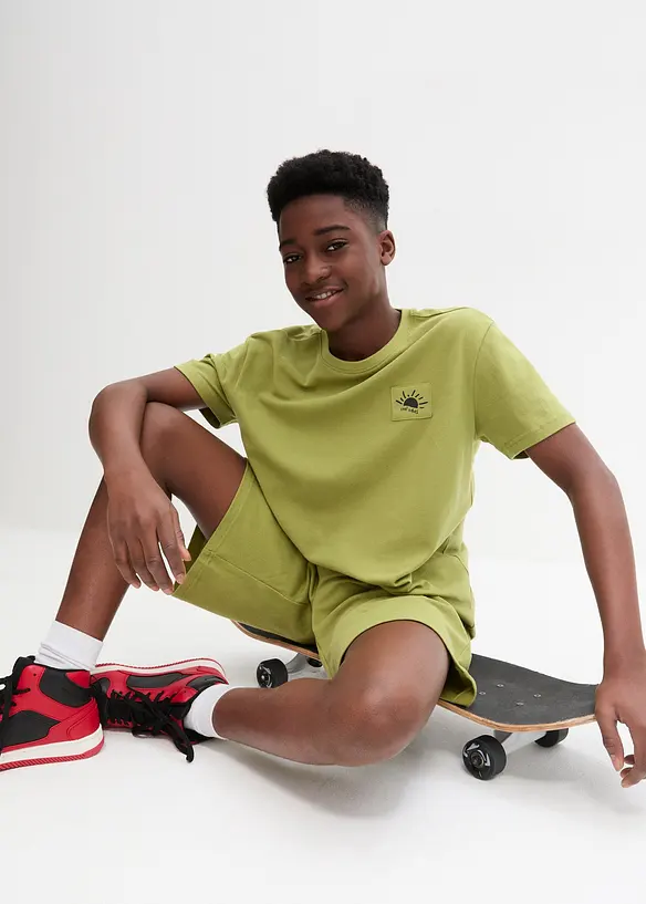 T-shirt et short coton garçon (ens. 2 pces), bonprix