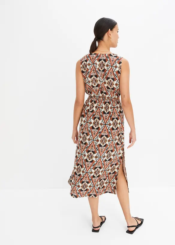 Robe midi et légère en lin majoritaire, RAINBOW