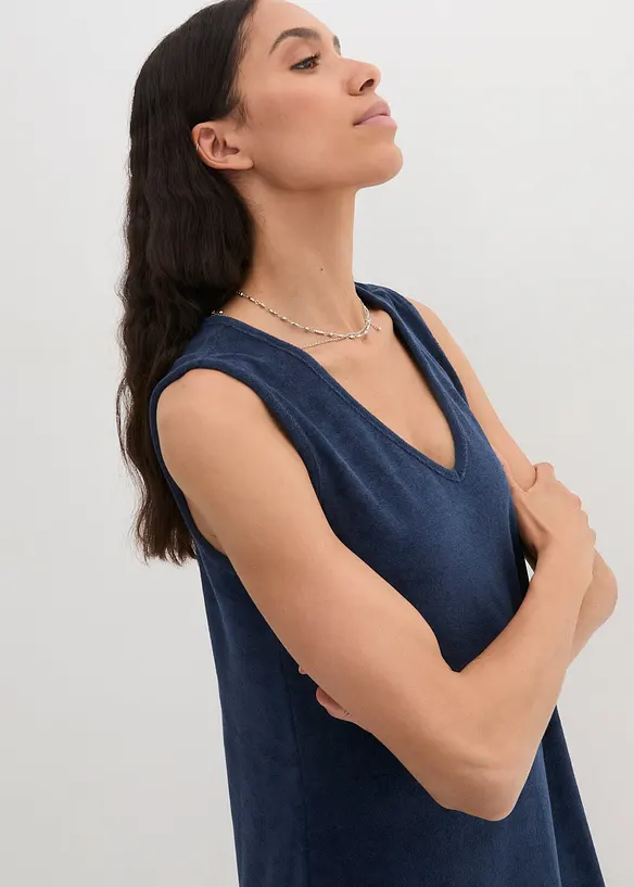 Robe trapèze en tissu éponge, bonprix