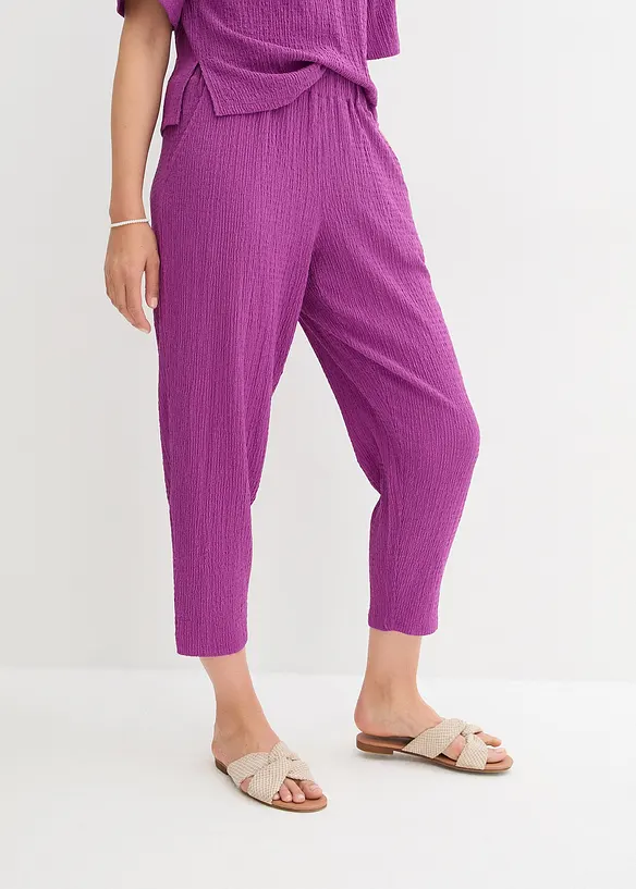 Pantalon en jersey texturé, bonprix