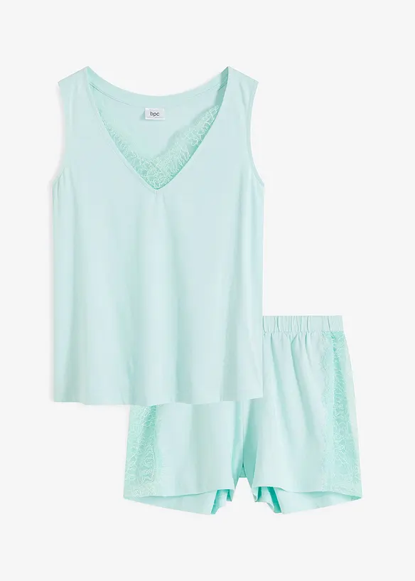 Pyjashort avec empiècements en dentelle, bonprix