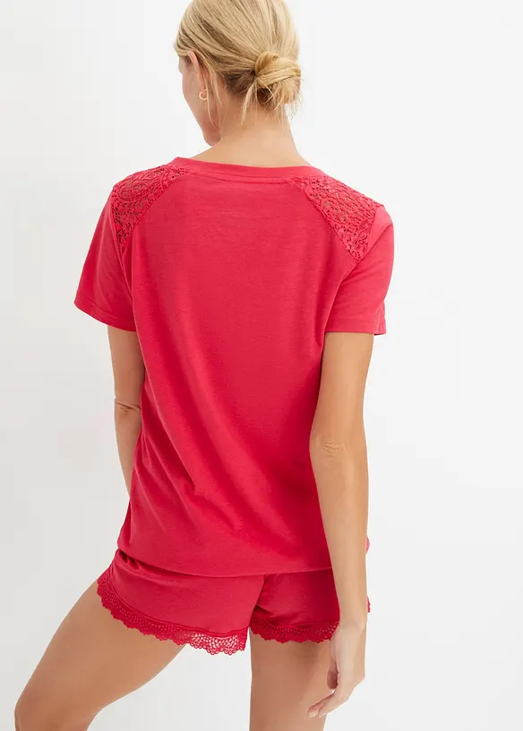 Pyjashort avec empiècement dentelle, bonprix