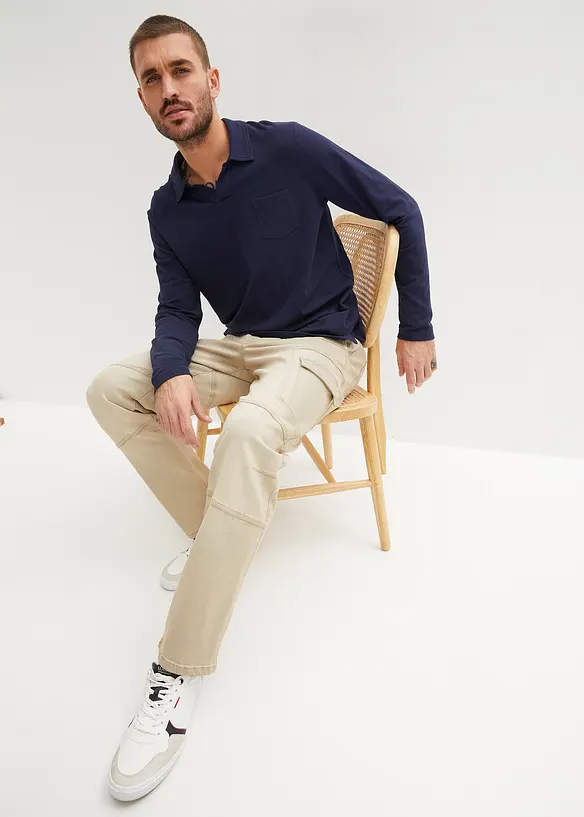 Jean cargo droit extensible, Regular, bonprix