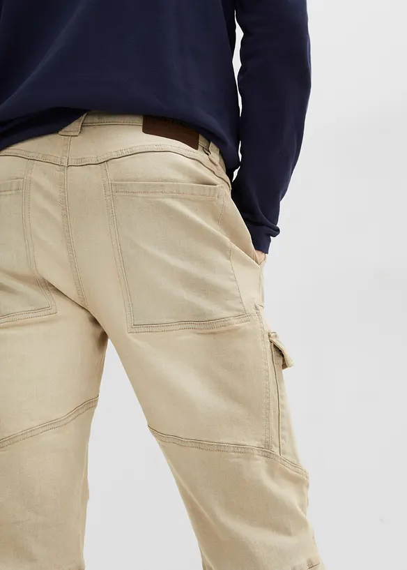 Jean cargo droit extensible, Regular, bonprix