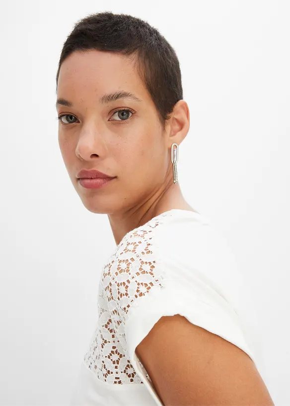 T-shirt avec dentelle, bonprix