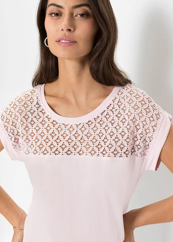 T-shirt avec dentelle, bonprix
