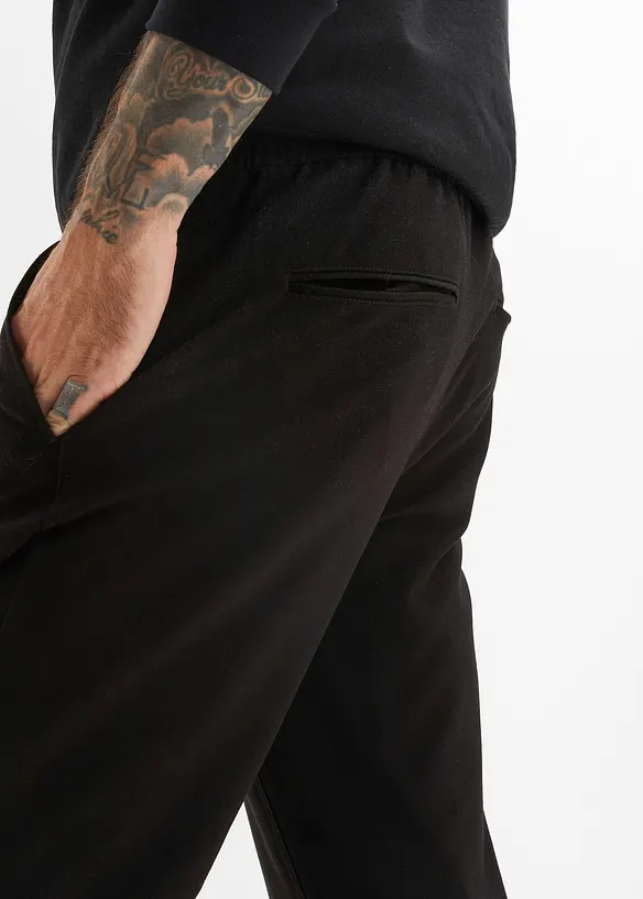 Pantalon extensible à taille élastiquée, droit et ample, bonprix