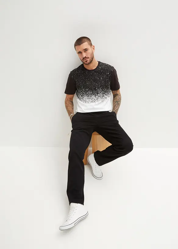 Pantalon extensible à taille élastiquée, droit et ample, bonprix