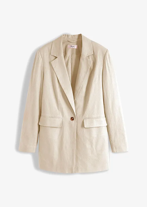 Blazer long en lin et viscose, bonprix