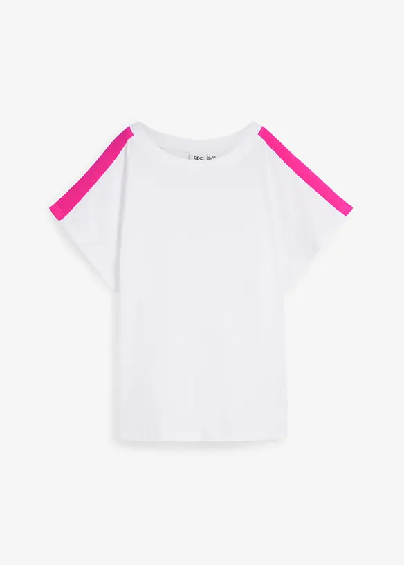 T-shirt 100% coton avec galon fluo, bonprix