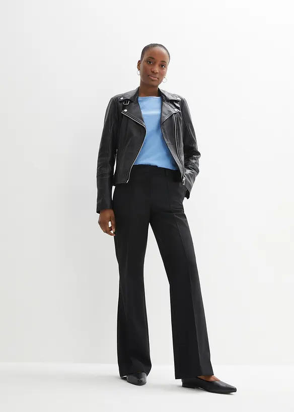 Veste biker en cuir nappa d’agneau, bonprix