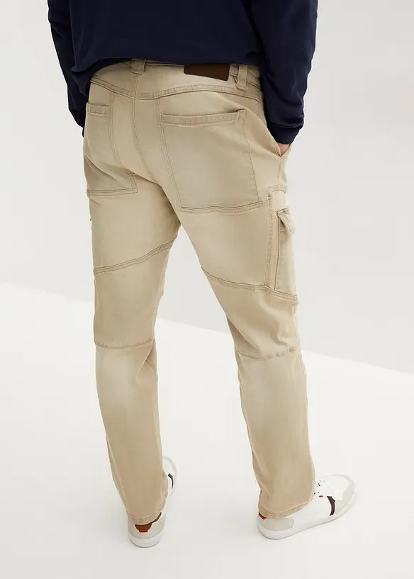 Jean cargo droit extensible, Regular, bonprix