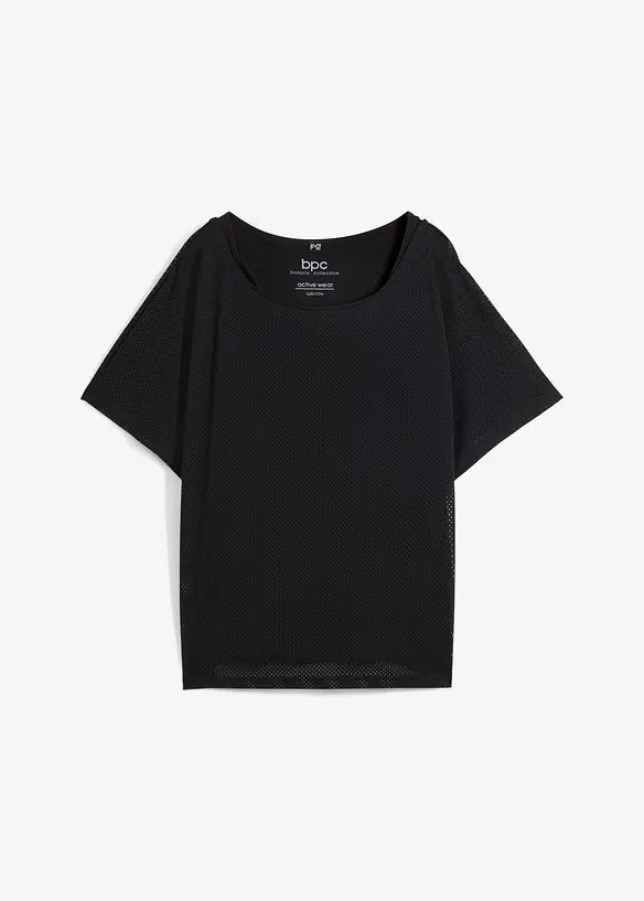 Top sportif avec haut en mesh (ens. 2 pces), bonprix
