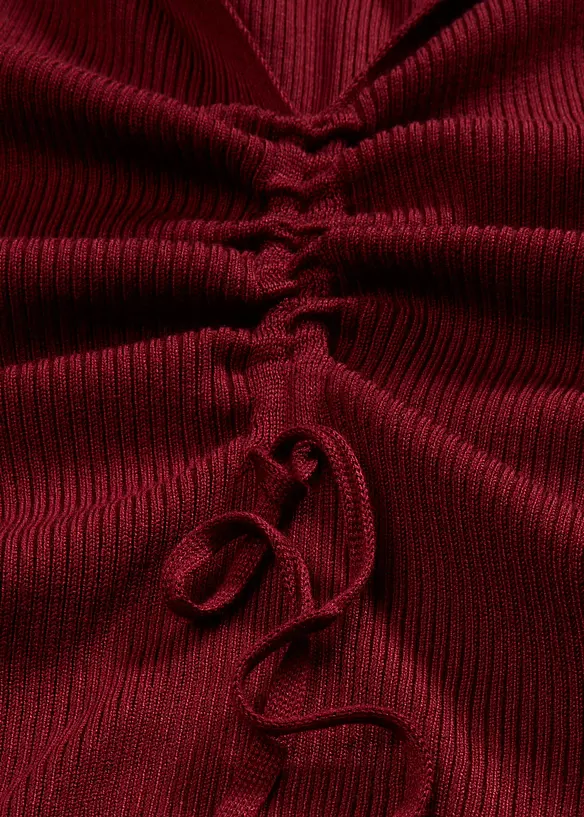 Pull côtelé froncé devant, bonprix