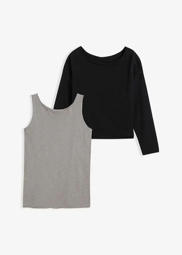 Pull et top 100% coton (ens. 2 pces), bonprix